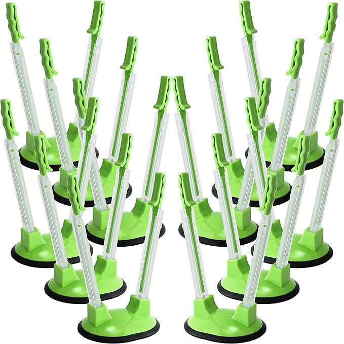 12 Pack Baggy Rack Stand Adjustable Freezer Bag Holder Stand Ziplock Bag Holder for Filling With No Food Spills or Kitchen Mess (Green)