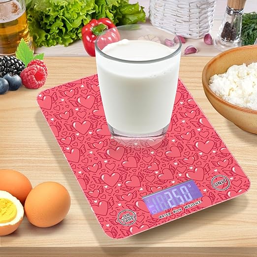 Food Scale Kitchen Scale Food Scales Digital Weight Grams and Ounces Small Electronic Food Scale for Baking Cooking Red Hearts