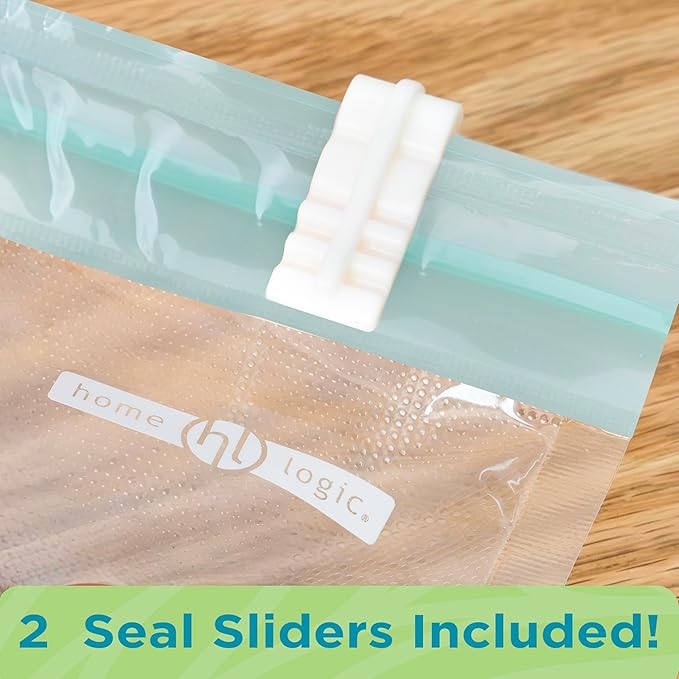 Home Logic Vacuum Sealer Reusable Bags – Freezer, Microwave & Sous Vide Safe Food Storage – 12 Gallon Bags, 10.5 Inch Width