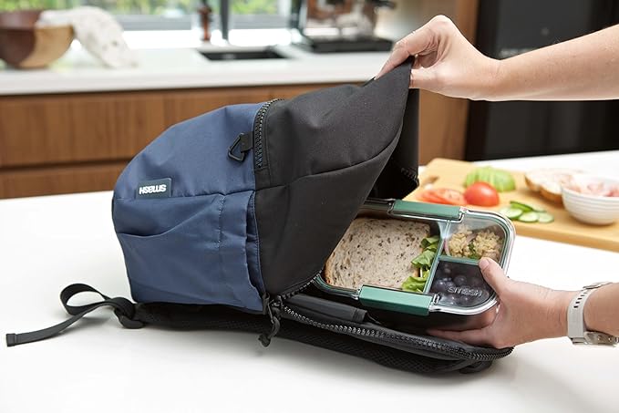 Microwave Safe Stainless Steel 3 Compartment Bento Lunch Box, 44oz