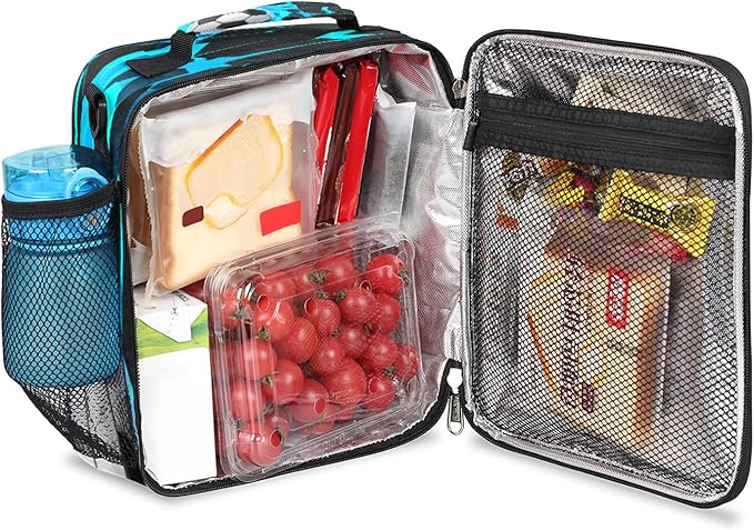 Pardick Lunch Box for Kids Boys Girls Soccer Lunch Bag Football Kids Lunch Box Insulated Teen Students Lunch Bag Meal Tote with Adjustable Shoulder Strap for School