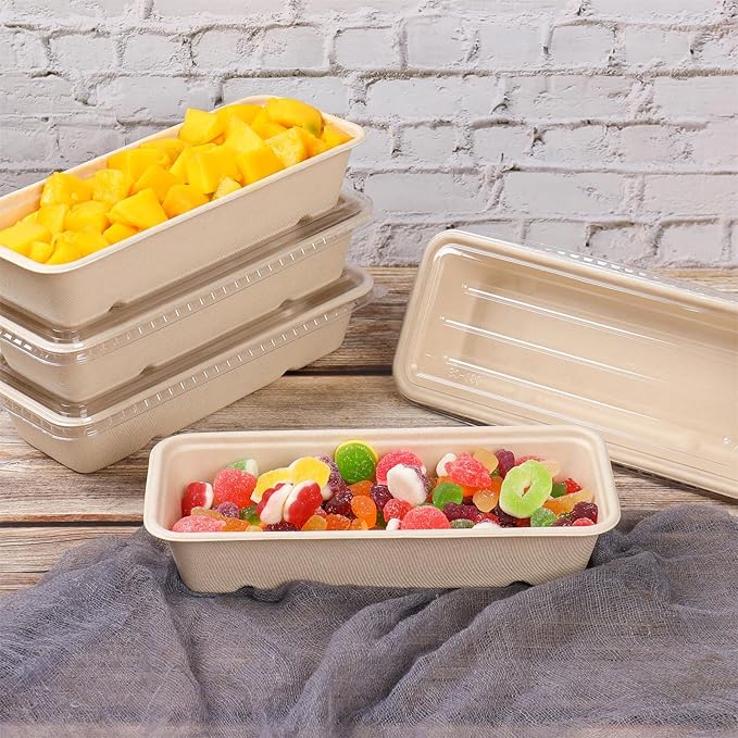 16 oz disposable Sugarcane Fibers bowls with lid take away Bagasse food containers Meal Prep Bowls 25 Pack
