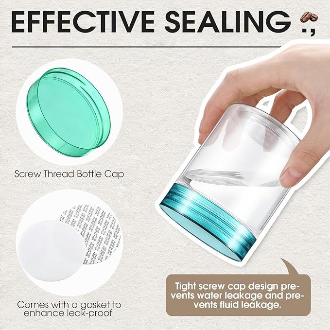 120 Pcs 8 oz Plastic Jars with Lids Clear Round Leakproof Storage Containers Empty Refillable Plastic Jars for Travel Storage Face Creams Kitchen Household Food Spice (Soft Color)