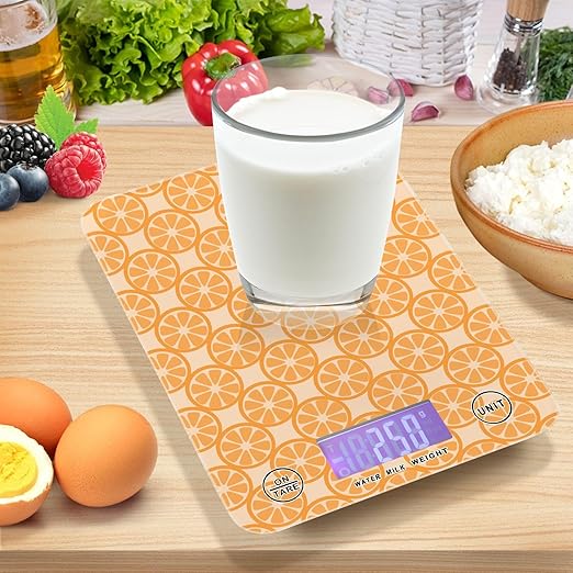 Food Scale Kitchen Scale Food Scales Digital Weight Grams and Ounces Small Electronic Food Scale for Baking Cooking Orange