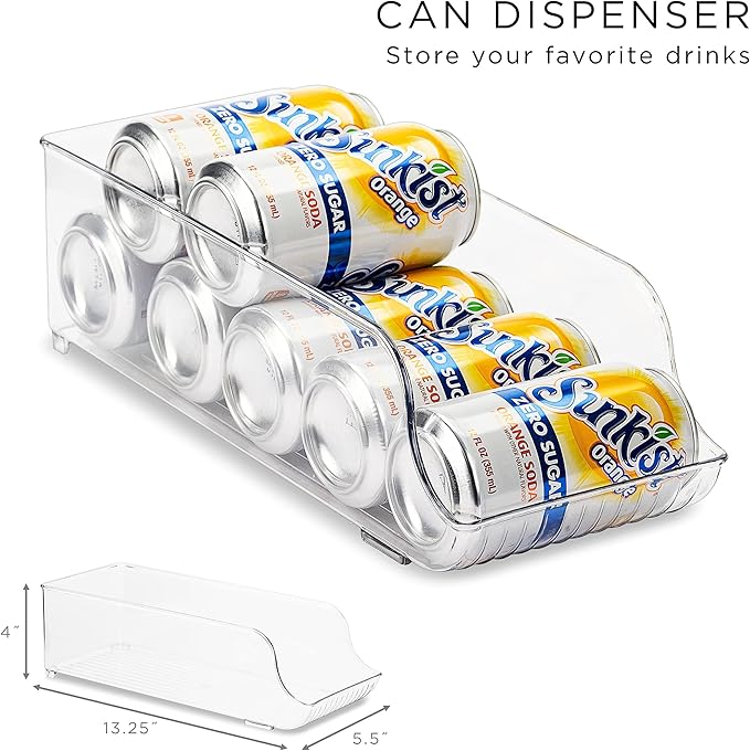 Sorbus Fridge Bins and Freezer Bins Refrigerator Organizer Stackable Food Storage Containers BPA-Free Drawer Organizers for Refrigerator Freezer and Pantry (Pack of 6)