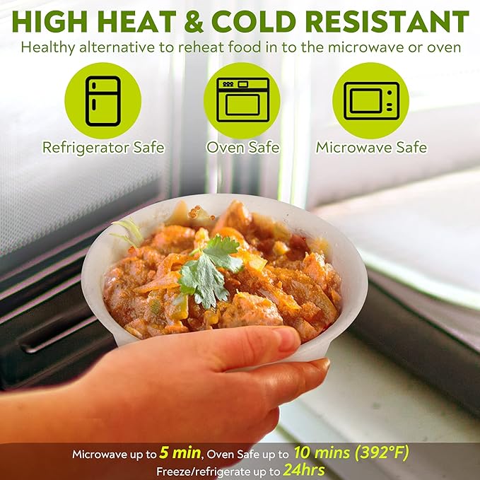 10 Oz Bamboo Disposable Bowls For Hot Soup, 100 Pack - Small, Heavy Duty, Microwavable, Oven Safe - Perfect for Hot Food, Meals, Acai & More - Eco-Friendly, Leak-Proof