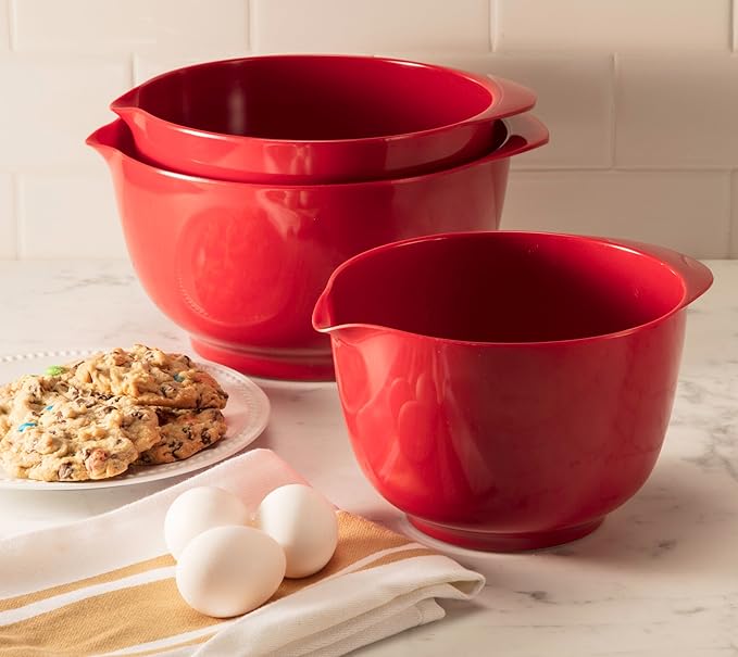 Hutzler Classic 3 Liter Melamine Mixing Bowl, Red