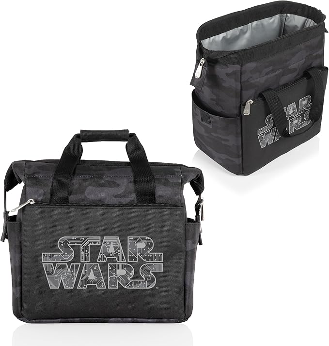 PICNIC TIME Star Wars On The Go Lunch Bag, Soft Cooler Lunch Box, Insulated Lunch Bag, (Black Camo) 10 x 6 x 10.5