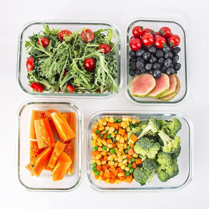 10 Pack Glass Meal Prep Containers Set, Food Storage Containers with Airtight Lids, Glass Lunch Bento Boxes,Dishwasher Safe,orange