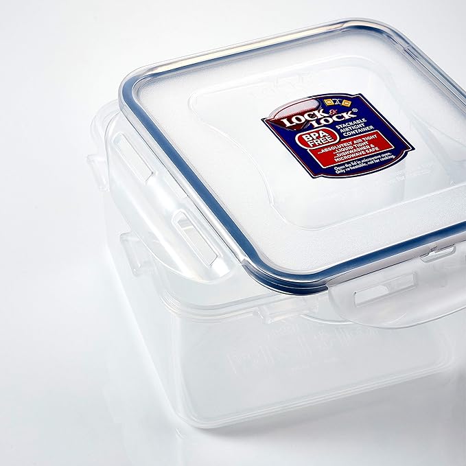 LOCK & LOCK Easy Essentials Food Storage lids/Airtight containers, BPA Free, 54 Ounce, Clear