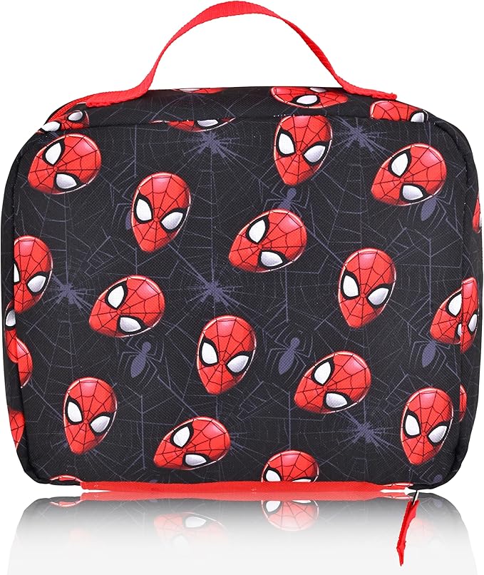 Fast Forward Marvel Spiderman Lunch Box for Kids | Spiderman Insulated Lunch Bag Lunch Box for Boys, Girls, Unisex | Spiderman Black Reusable Lunchbox