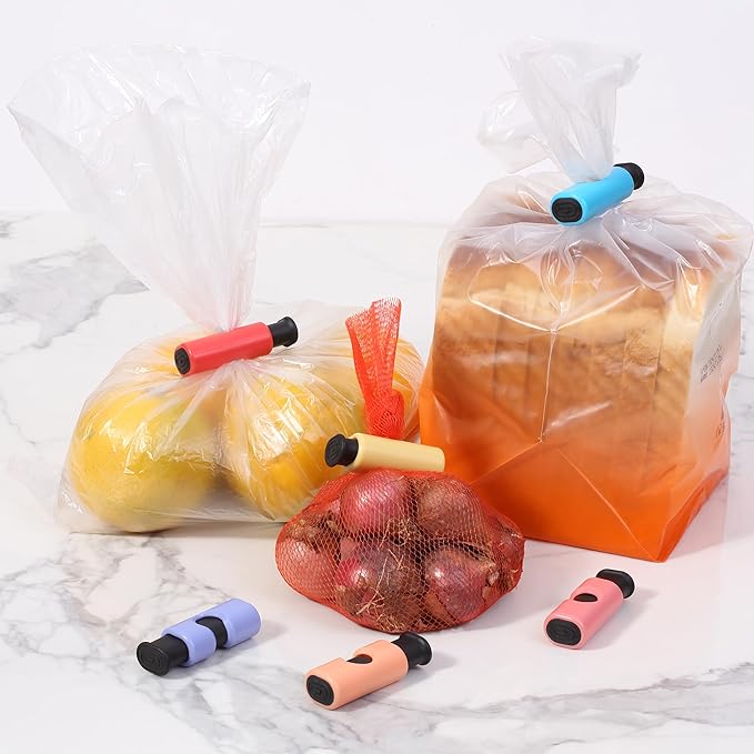 Mr. Pen- Squeeze and Lock Bread Bag Clips, 6 Pack, Squeeze and Lock Bread Clips, Bag Clips for Food Storage, Snack Clips for Food Packages, Food Clips for Bags, Plastic Bag Clip, Food Bag Clips