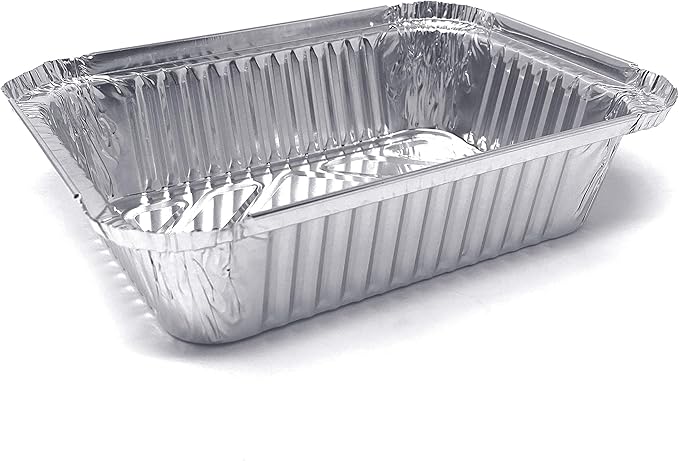 (120 Pack) Premium 1.5-LB Takeout Pans with Lids l Medium 7" x 5" x 2" l Heavy Duty Disposable Aluminum Foil for Catering Party Meal Prep Freezer Drip Pans BBQ Potluck Holidays
