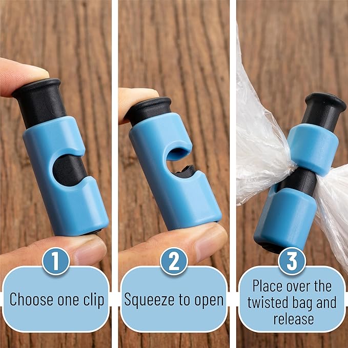 Mr. Pen- Squeeze and Lock Bread Bag Clips, 16 Pack, Squeeze and Lock Bread Clips, Bag Clips for Food Storage, Clips for Food Packages, Snack Clips, Food Clips for Bags, Plastic Bag Clip