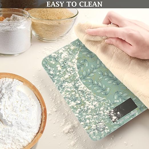 Food Scale Kitchen Scale Food Scales Digital Weight Grams and Ounces Small Electronic Food Scale for Baking Cooking Green Leaves