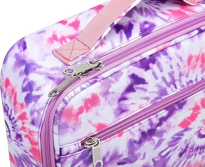 BLUEFAIRY Girls Backpack with Lunch Box Kids Bookbag Set Elemenatry School Bag 17" with insulated Lunch Bag Lunchbox Set Cute Back to School Gifts Mochilas Escolares para Niñas Tie Dye Purple