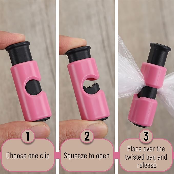 Mr. Pen- Squeeze and Lock Bread Bag Clips, 8 Pack, Squeeze and Lock Bread Clips, Bag Clips for Food Storage, Clips for Food Packages, Snack Clips, Food Clips for Bags, Plastic Bag Clip