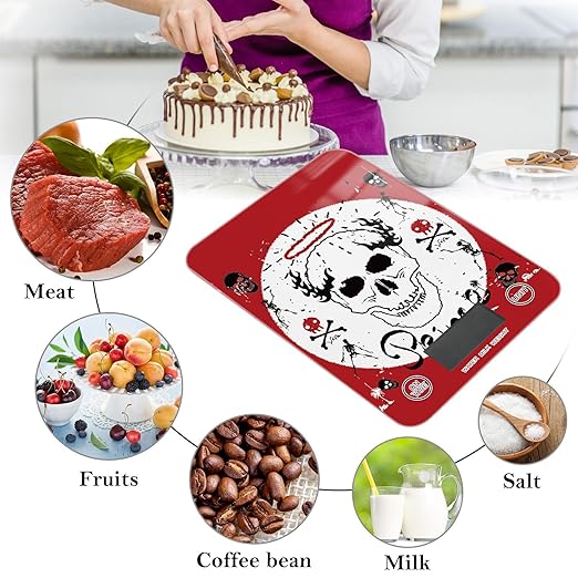 Food Scale Kitchen Scale Food Scales Digital Weight Grams and Ounces Small Electronic Food Scale for Baking Cooking Skull