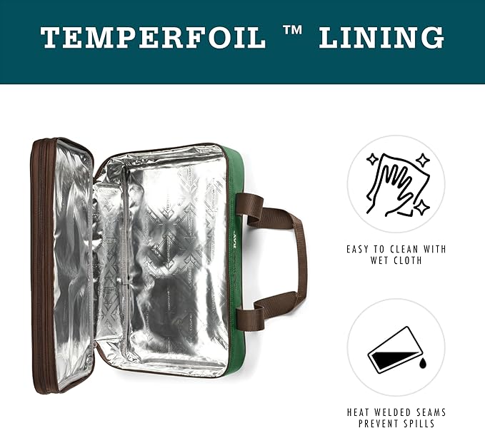 Rachael Ray Expandable Insulated Casserole Carrier for Hot or Cold Food, Thermal Lasagna Lugger Tote for Potluck, Parties, Picnic, and Cookouts, Fits 9" x 13" Baking Dish