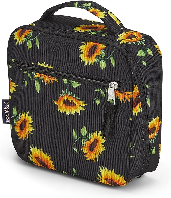 JanSport Lunch Break Insulated Cooler Bag - Leakproof Picnic Tote, Sunflower Black