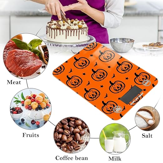 Food Scale Kitchen Scale Food Scales Digital Weight Grams and Ounces Small Electronic Food Scale for Baking Cooking Halloween Pumpkin