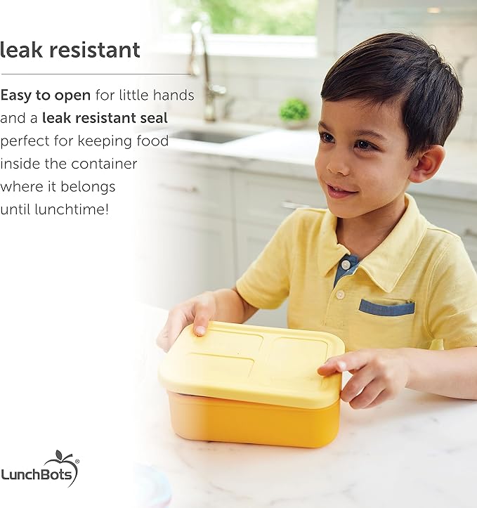 LunchBots Build -a- Bento Lunch Box, Silicone Bento Box for Kids, Multi-Compartment Lunch Container, Oven & Dishwasher Safe, BPA Free, 32 oz - Tie Dye Green