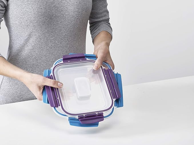 Joseph Joseph Nest Lock Plastic BPA Free Food Storage Container Set with Lockable Airtight Leakproof Lids, 10-Piece, Multi-Color (Pack of 4)