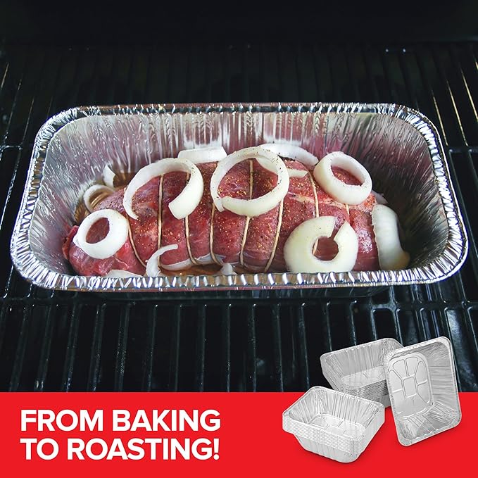 (20 Pack) Deep Aluminum Pans 9x13, Heavy Duty 4” Deep Foil Pans Disposable Catering Trays, Baking Tins, Large Food Containers for Cooking, Heating, Storage, Serving, Holiday Meal Prep