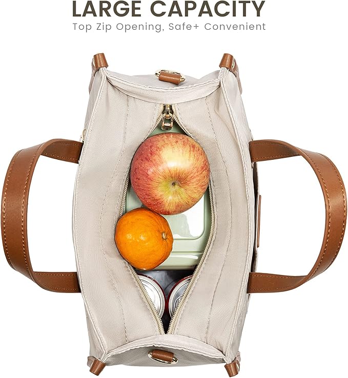 LOVEVOOK Lunch Bag Women Office Work,Lightweight Lunch Tote Bag for Picnic,Fashionable to Match,Nude-Apricot,S