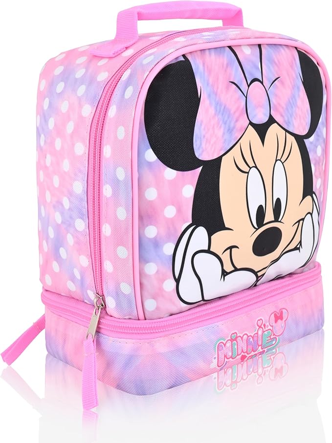 Disney Minnie Mouse Lunch Box for Kids | Insulated Lunch Bag Lunch Box for Girls, Boys, Unisex | Minnie Mouse Pink Reusable Lunchbox