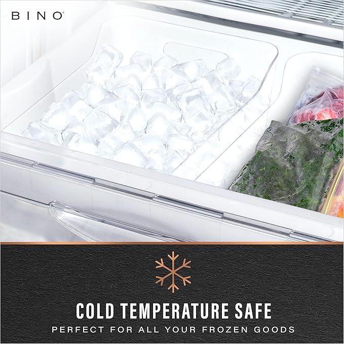 BINO | Plastic Organizer Bins, Large - 4 Pack | The SOHO Collection | Multi-Use | Pantry & Freezer Organizer Bins | Plastic Storage Containers for Home & Kitchen Org