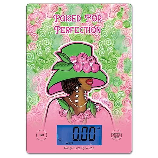 Digital Kitchen Scale for African American Women, in Grams, Ounces, Milliliters & Pounds, LCD Display, for Meal Prep, Cooking and Baking