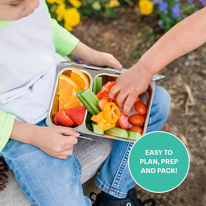 PlanetBox Classic Stainless Steel Bento Lunch Box for adults and kids