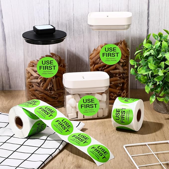 Epakh 1000 Pcs 2 Inch Use First Stickers Food Service Inventory Control Labels for Restaurant Permanent Adhesive Food Labels Circle Dot Paper(Green)