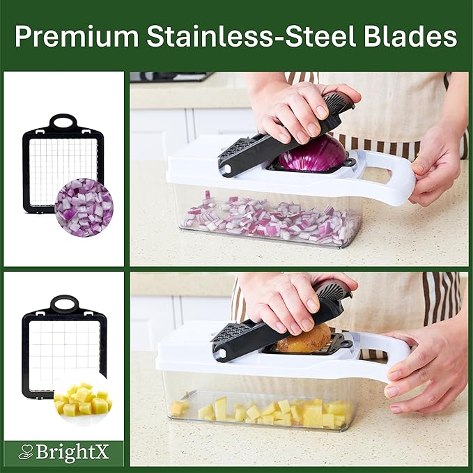 26-in-1 Multi Functional Vegetable Chopper with Container - Chopper Vegetable Cutter, Onion, Veg chopper with Container, Vegetables Slicer, Veggie Cutter, Veggie slicer | Mandoline Slicer, Spiralizer