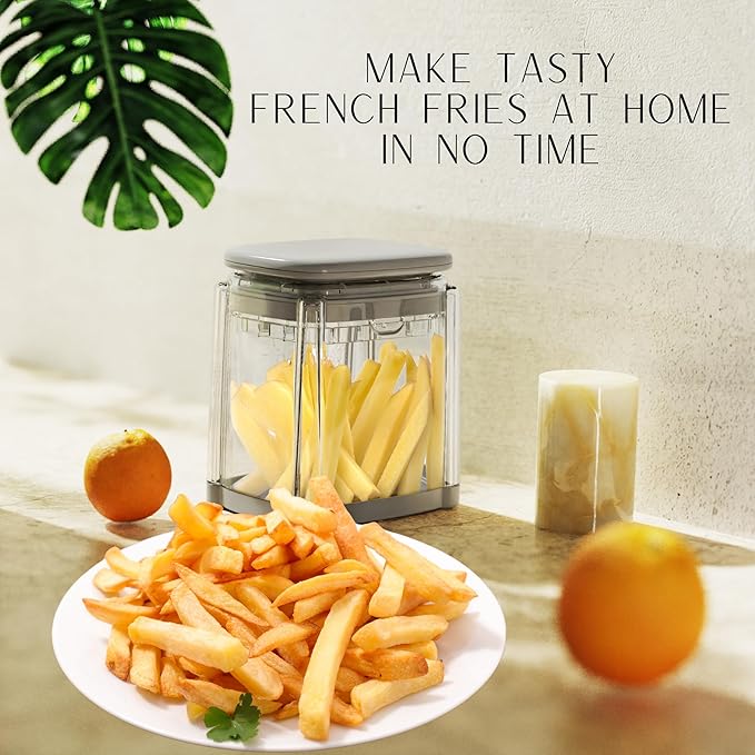 Brieftons PerfectCut Vegetable Chopper: 4-Blade Veggie Dicer Fruit Slicer, Potato French Fry Cutter, Wedge Cutter, Onion Chopper, Egg Slicer with 5 Recipe Ebooks, Safe to Use, Easy to Clean & Store