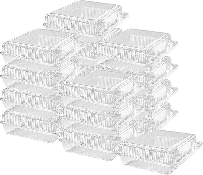 25-Pack Clear Plastic Food Containers Clamshell Take Out Disposable To Go Boxes for Food Clam Shell 8 x 7 inch for Salads, Snacks, and Meals