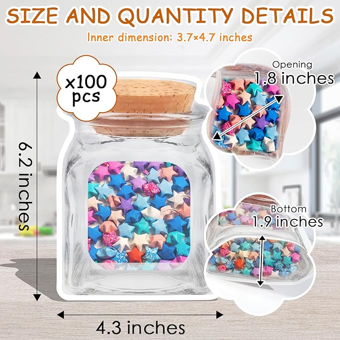 100 pcs Reusable Jar Bags,Small Mason Jar Zipper Sealed Food Storage Bag,4.3"X 6.2" Airtight Seal Ziplock Bags for Kids Cookies Nut Candy Snack Travel Camping Picnic