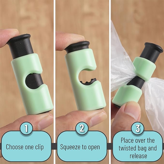 Mr. Pen- Squeeze and Lock Bread Bag Clips, 8 Pack, Squeeze and Lock Bread Clips, Bag Clips for Food Storage, Clips for Food Packages, Snack Clips, Mr Pen Bag Clips 8 Pack Squeeze and Lock,