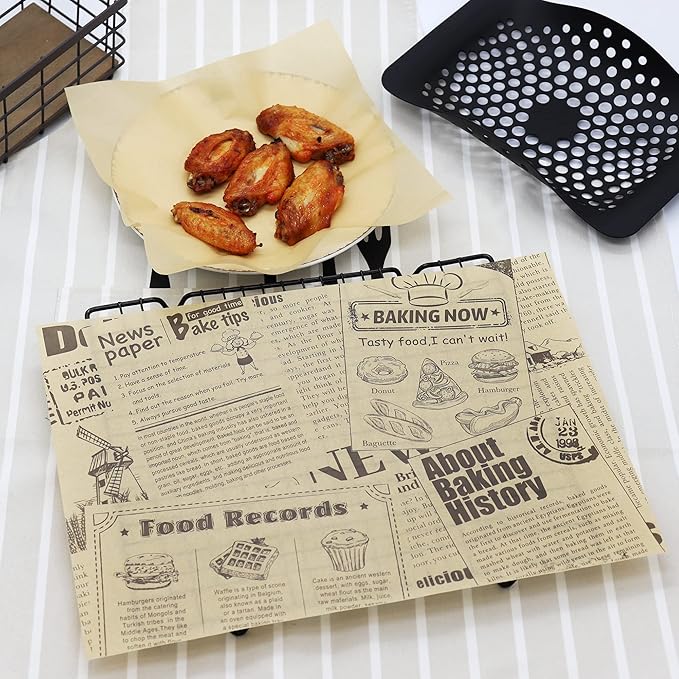 Grease Proof Liners 13.8" x 9.8" Deli Wrap 200 Pack. Best Kraft Food Wrapping Paper Sheets for Picnic, Festival, Fair or BBQ. Perfect Liner for Tray, Basket or Boat (Kraft Poster)