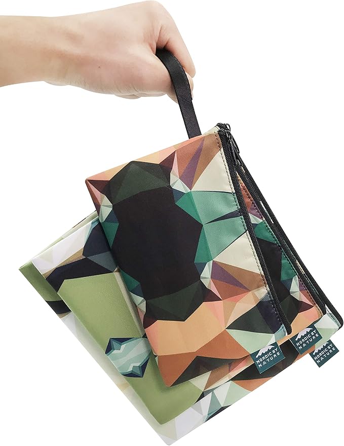 Nordic By Nature Reusable Sandwich Bag Snack Bags - Value Pack of 5 Dual Layer Lunch Baggies - Dishwasher Safe - Eco Friendly Cloth Wraps - Easy Open Zipper (Mosaic Camo)