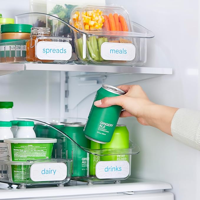 YouCopia, 10-Piece Set ReStickable 3D Fridge Labels, Reusable Nano-Suction, White