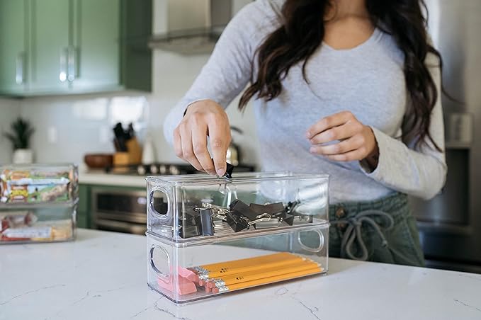 ClearSpace Plastic Pantry Organization and Food Storage Bin – Great Kitchen Organization and Kitchen Storage – Fridge Organizer Bins, Pantry Storage – 6 Pack