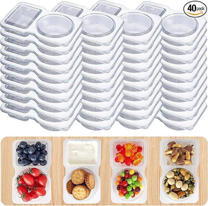 40Set Snack Containers,Reusable Snack Containers with Lids,Snack Pack Containers for Portion Control and Meal Prep Lunch Containers for School Office Travel