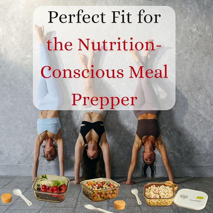 AI LOVE PEACE Glass Lunch Containers for Women Adults, Microwave Safe Glass Lunch Box,Leak Proof BPA-Free, Durable, Built-in Vent - Ideal for Meal Prep & On-the-Go Lunches (White)