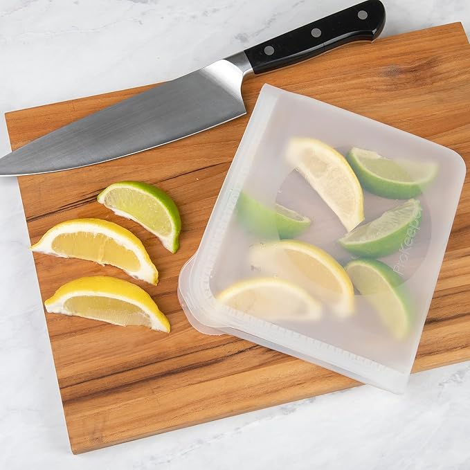ProKeeper Dual-Zipper 100% Silicone Sandwich Bag, Clear – Reusable, Leak-Proof, Eco-Friendly Food Storage for Sandwiches and Snacks