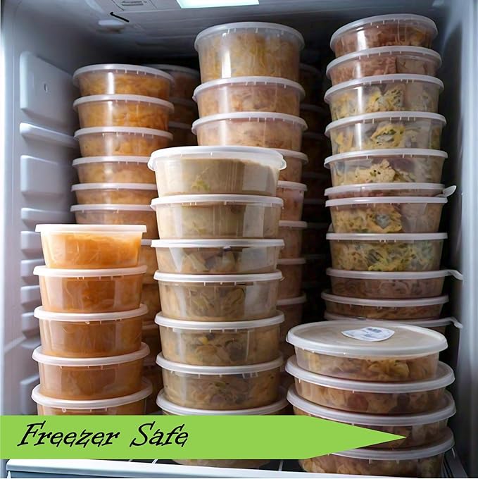 Mr Miracle 16 oz Clear Deli Containers with Lids. Pack of 12. Airtight Reusable Plastic Food and Multi-Purpose Containers. Microwave, Freezer and Dishwasher Safe