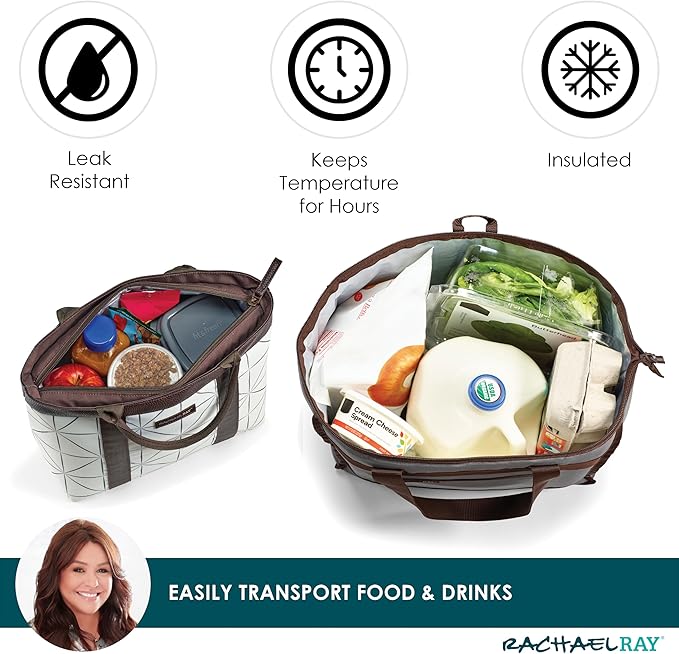 Rachael Ray Chillout Soft Sided Cooler Bag - Insulated, Leak Proof, Portable for Travel