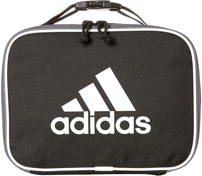 adidas Foundation Insulated Lunch Bag for Men and Women, Black/White, One Size