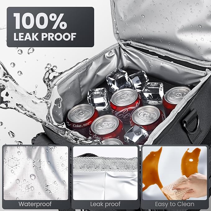 Tactical Lunch Box for Men, 20L Expandable Double Insulated Cooler Bag with Detachable Molle Pouches, Modern Tote for Adults, Waterproof and Leakproof for Work, Camping, Picnic, Hiking